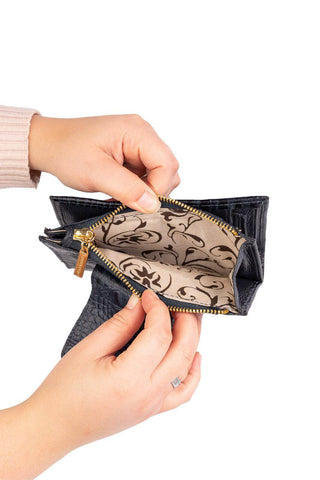 Carteira feminina de couro croco Lanna 10x15,5cm - Enluaze - Bolsas, Mochilas e Acessórios em Couro Legítimo