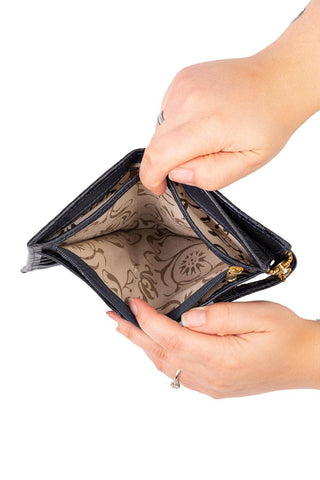 Carteira feminina de couro croco Lanna 10x15,5cm - Enluaze - Bolsas, Mochilas e Acessórios em Couro Legítimo