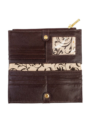Carteira feminina de couro liso Cléo 9,5x19cm - Enluaze - Bolsas, Mochilas e Acessórios em Couro Legítimo