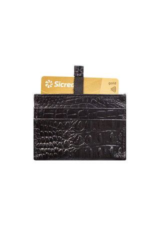 Porta cartões de couro croco Ianna 8x10cm - Enluaze - Bolsas, Mochilas e Acessórios em Couro Legítimo