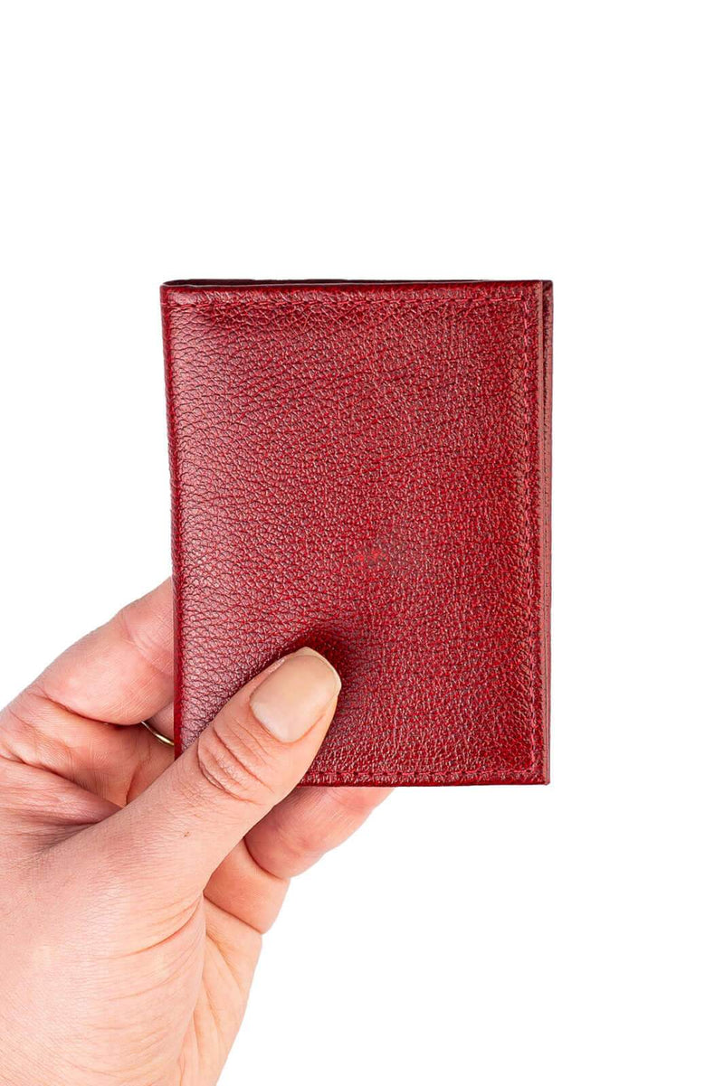 Porta cartões de couro liso Andréia 7,5x10cm