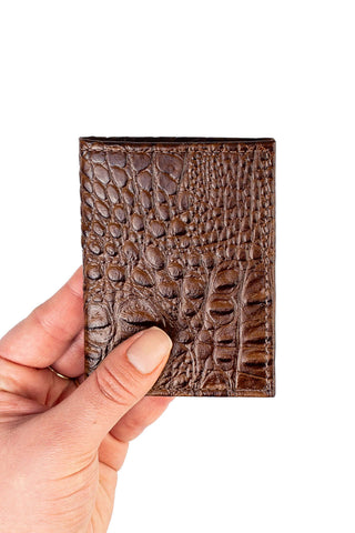 Porta cartões de couro croco Andréia 7,5x10cm - Enluaze - Bolsas, Mochilas e Acessórios em Couro Legítimo