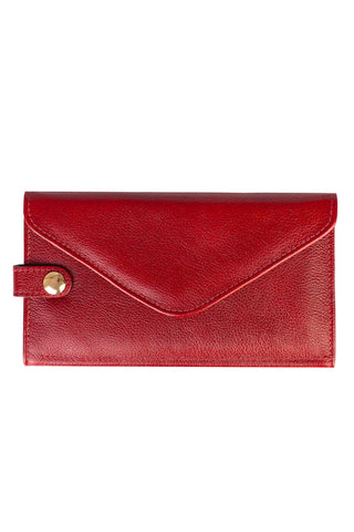 Carteira feminina de couro liso Clara 10,5x19cm - Enluaze - Bolsas, Mochilas e Acessórios em Couro Legítimo