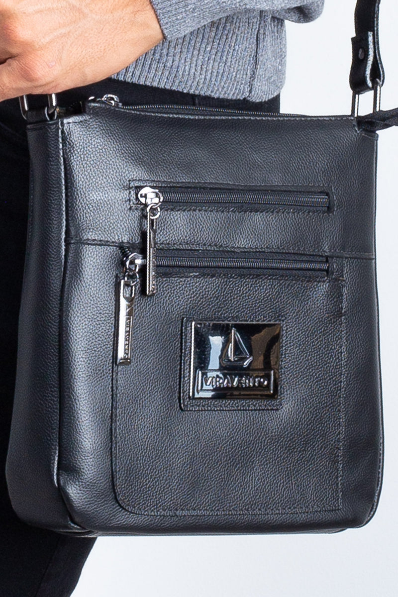 Bolsa de couro tiracolo Clovis