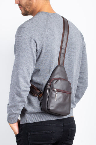 Mini mochila transversal de couro Jeff - Enluaze - Bolsas, Mochilas e Acessórios em Couro Legítimo