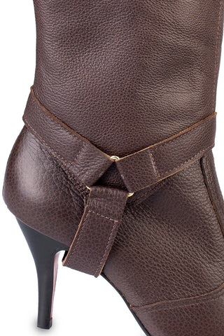 Bota de couro 2 em 1 salto fino 040 - Enluaze - Bolsas, Mochilas e Acessórios em Couro Legítimo