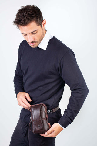 Bolsa shoulder bag 2 em 1 de couro Vinni - Enluaze - Bolsas, Mochilas e Acessórios em Couro Legítimo