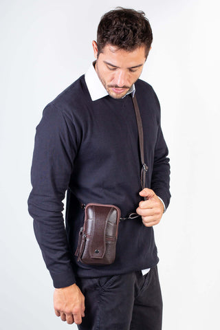 Bolsa shoulder bag 2 em 1 de couro Vinni - Enluaze - Bolsas, Mochilas e Acessórios em Couro Legítimo