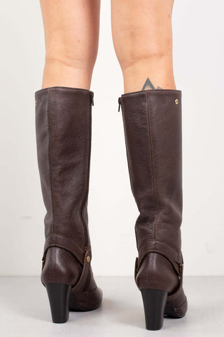 Bota de couro 2 em 1 salto grosso 052 - Enluaze - Bolsas, Mochilas e Acessórios em Couro Legítimo