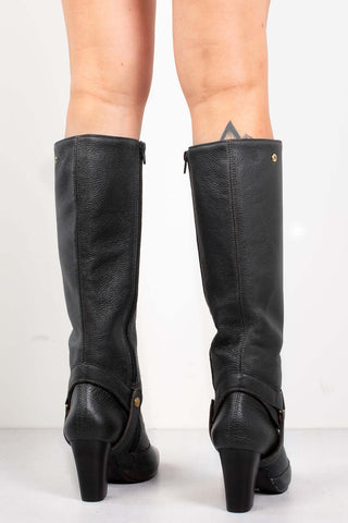 Bota de couro 2 em 1 salto grosso 052 - Enluaze - Bolsas, Mochilas e Acessórios em Couro Legítimo