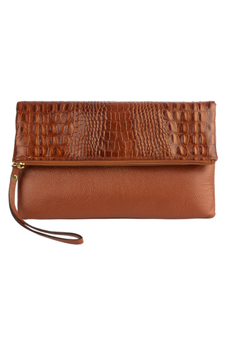 Clutch de couro croco Nikki - Enluaze - Bolsas, Mochilas e Acessórios em Couro Legítimo