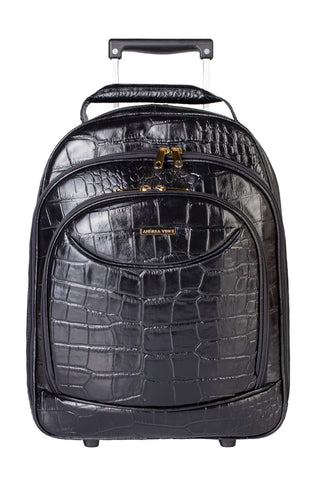 Mochila de carrinho feminina em couro croco Veneza - Enluaze - Bolsas, Mochilas e Acessórios em Couro Legítimo