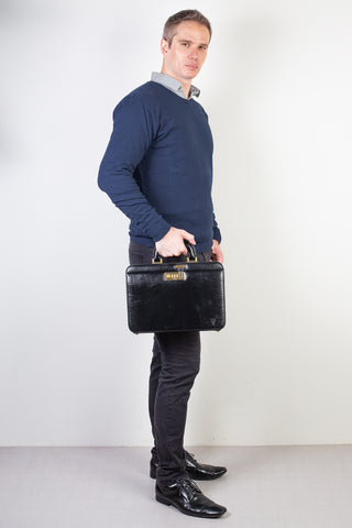 Maleta pequena em couro com segredo Doctor - Enluaze - Bolsas, Mochilas e Acessórios em Couro Legítimo