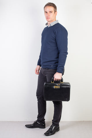 Maleta pequena em couro com segredo Doctor - Enluaze - Bolsas, Mochilas e Acessórios em Couro Legítimo