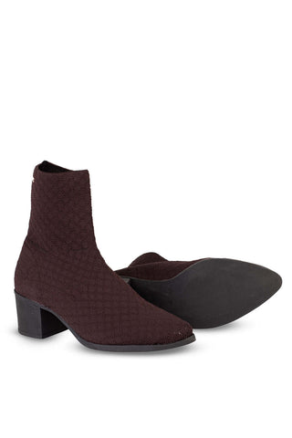 Bota de malha feminina com salto 2322 - Enluaze - Bolsas, Mochilas e Acessórios em Couro Legítimo