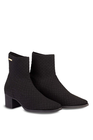 Bota de malha feminina com salto 2322 - Enluaze - Bolsas, Mochilas e Acessórios em Couro Legítimo