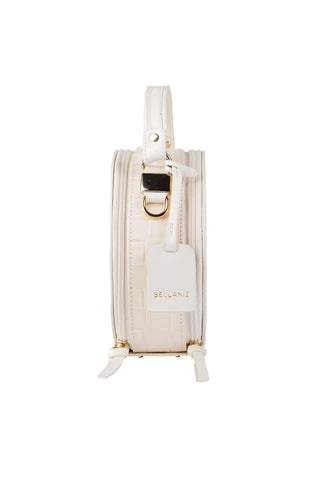 Mini bolsa redonda de couro tramado Renata - Enluaze - Bolsas, Mochilas e Acessórios em Couro Legítimo