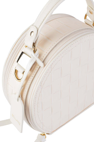 Mini bolsa redonda de couro tramado Renata - Enluaze - Bolsas, Mochilas e Acessórios em Couro Legítimo