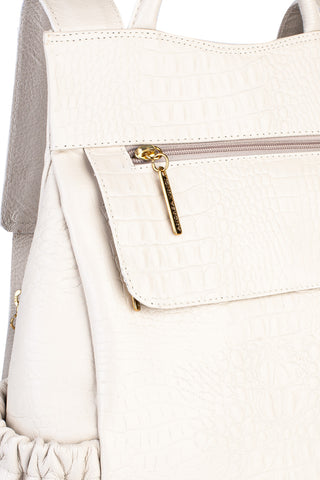 Mochila antifurto de couro croco Suelen - Enluaze - Bolsas, Mochilas e Acessórios em Couro Legítimo