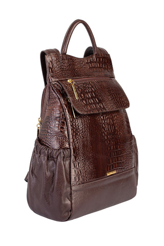 Mochila antifurto de couro croco Suelen - Enluaze - Bolsas, Mochilas e Acessórios em Couro Legítimo