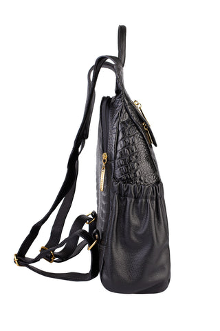 Mochila antifurto de couro croco Suelen - Enluaze - Bolsas, Mochilas e Acessórios em Couro Legítimo