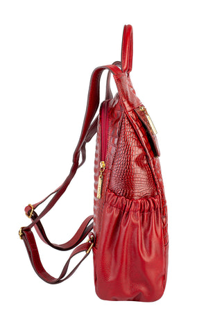 Mochila antifurto de couro croco Suelen - Enluaze - Bolsas, Mochilas e Acessórios em Couro Legítimo