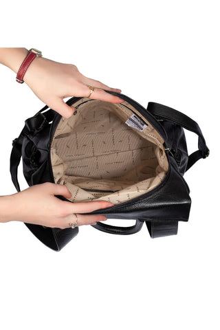 Mochila antifurto de couro liso grafite Suelen - Enluaze - Bolsas, Mochilas e Acessórios em Couro Legítimo