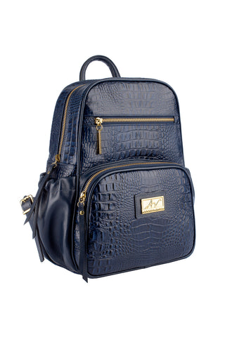 Mochila pequena de couro croco Zoey - Enluaze - Bolsas, Mochilas e Acessórios em Couro Legítimo
