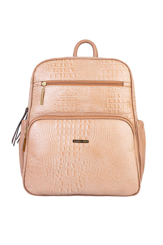 Mochila feminina de couro croco Zaya - Enluaze - Bolsas, Mochilas e Acessórios em Couro Legítimo