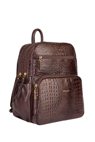 Mochila feminina de couro croco Zaya - Enluaze - Bolsas, Mochilas e Acessórios em Couro Legítimo