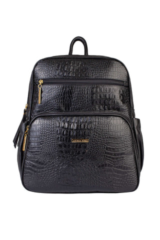 Mochila feminina de couro croco Zaya - Enluaze - Bolsas, Mochilas e Acessórios em Couro Legítimo