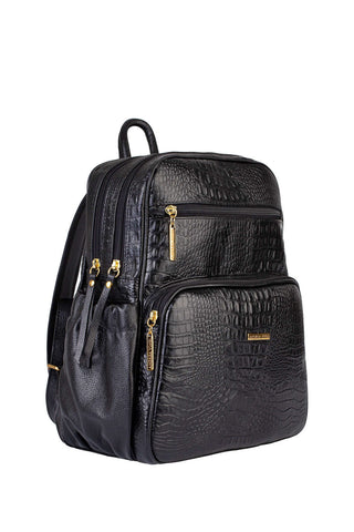 Mochila feminina de couro croco Zaya - Enluaze - Bolsas, Mochilas e Acessórios em Couro Legítimo