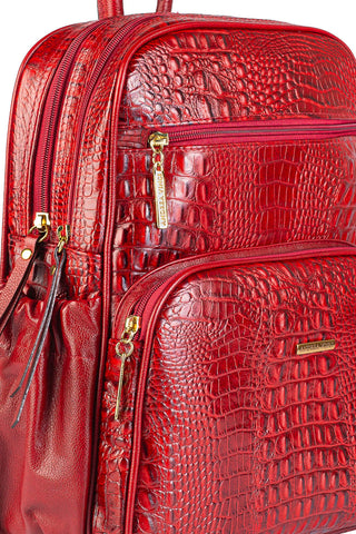 Mochila feminina de couro croco Zaya - Enluaze - Bolsas, Mochilas e Acessórios em Couro Legítimo