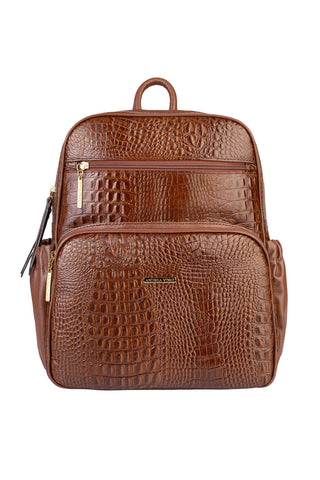 Mochila feminina de couro croco Zaya - Enluaze - Bolsas, Mochilas e Acessórios em Couro Legítimo