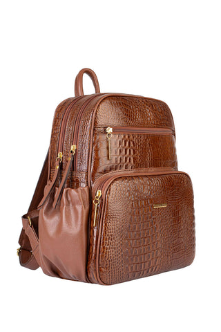 Mochila feminina de couro croco Zaya - Enluaze - Bolsas, Mochilas e Acessórios em Couro Legítimo