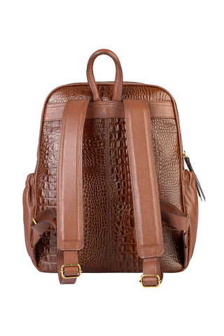 Mochila feminina de couro croco Zaya - Enluaze - Bolsas, Mochilas e Acessórios em Couro Legítimo