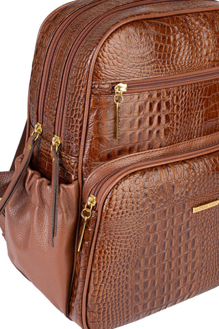 Mochila feminina de couro croco Zaya - Enluaze - Bolsas, Mochilas e Acessórios em Couro Legítimo