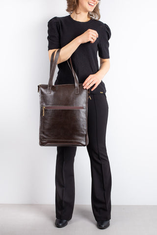 Bolsa/Pasta para notebook em couro liso Sandra - Enluaze - Bolsas, Mochilas e Acessórios em Couro Legítimo