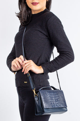 Bolsa pequena transversal de couro croco Deise - Enluaze - Bolsas, Mochilas e Acessórios em Couro Legítimo