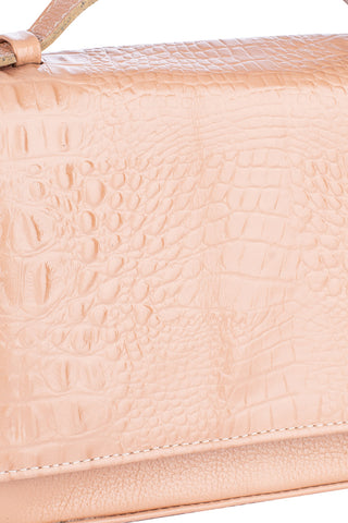 Bolsa pequena transversal de couro croco Deise - Enluaze - Bolsas, Mochilas e Acessórios em Couro Legítimo