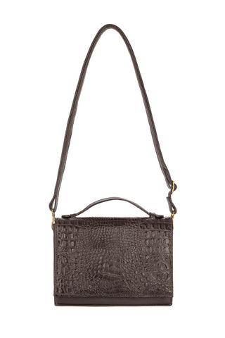 Bolsa pequena transversal de couro croco Deise - Enluaze - Bolsas, Mochilas e Acessórios em Couro Legítimo