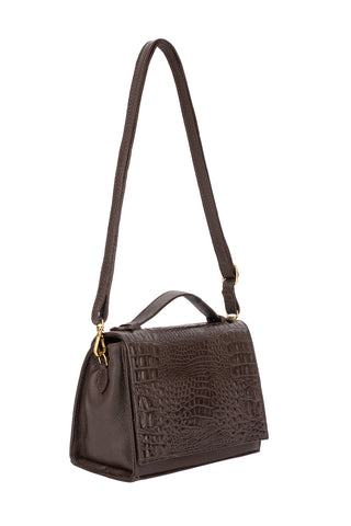 Bolsa pequena transversal de couro croco Deise - Enluaze - Bolsas, Mochilas e Acessórios em Couro Legítimo