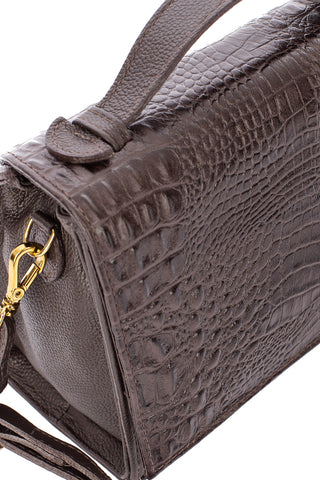 Bolsa pequena transversal de couro croco Deise - Enluaze - Bolsas, Mochilas e Acessórios em Couro Legítimo