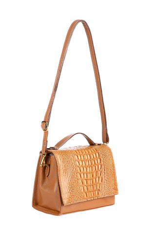 Bolsa pequena transversal de couro croco Deise - Enluaze - Bolsas, Mochilas e Acessórios em Couro Legítimo