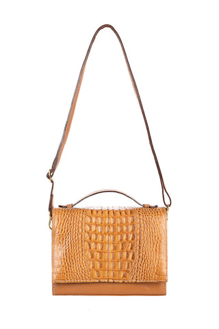 Bolsa pequena transversal de couro croco Deise - Enluaze - Bolsas, Mochilas e Acessórios em Couro Legítimo