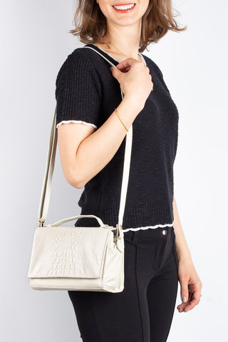 Bolsa pequena transversal de couro croco Deise - Enluaze - Bolsas, Mochilas e Acessórios em Couro Legítimo