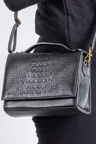 Bolsa pequena transversal de couro croco Deise - Enluaze - Bolsas, Mochilas e Acessórios em Couro Legítimo