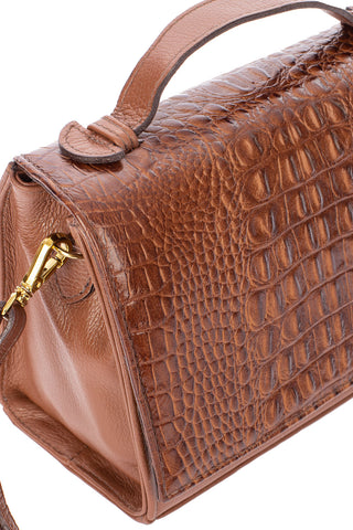 Bolsa pequena transversal de couro croco Deise - Enluaze - Bolsas, Mochilas e Acessórios em Couro Legítimo