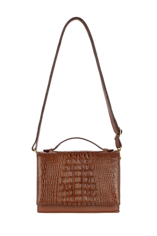 Bolsa pequena transversal de couro croco Deise - Enluaze - Bolsas, Mochilas e Acessórios em Couro Legítimo