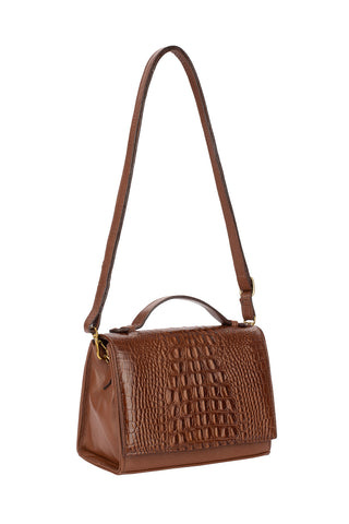 Bolsa pequena transversal de couro croco Deise - Enluaze - Bolsas, Mochilas e Acessórios em Couro Legítimo
